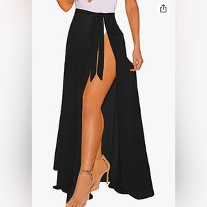 Swimsuit Cover Up Summer Beach Wrap Skirt Swimwear Bikini Cover-ups black skirt